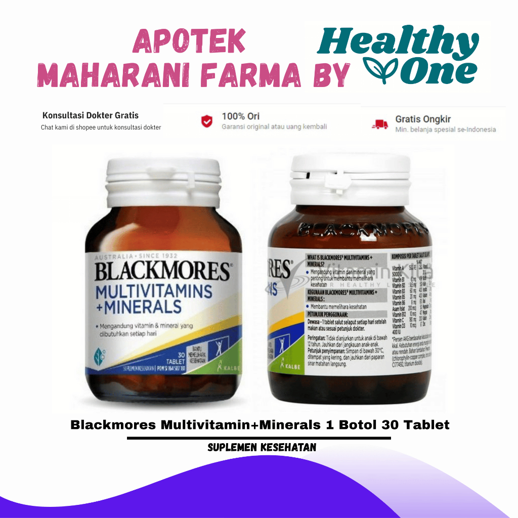 Jual Blackmores Multivitamin+Minerals 1 Botol 30 Tablet / Suplemen ...