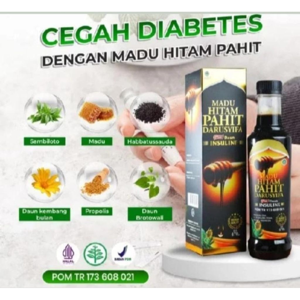 Madu Hitam Insulin Darusyifa 470gr Original atasi diabetes kolesterol