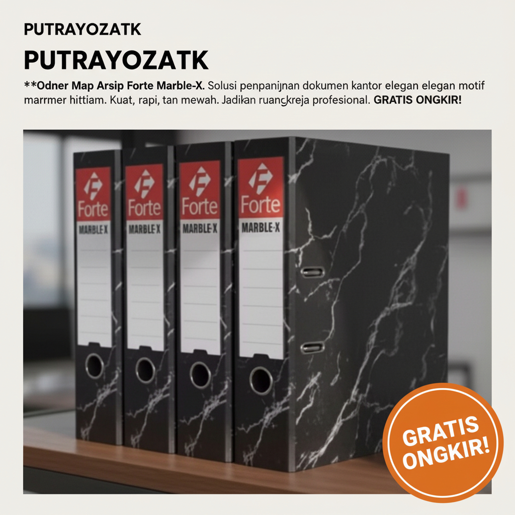 Jual MAP ORDNER 401 FORTE MARBLE X HITAM / MAP ORDNER LUBANG FOLIO MERK ...