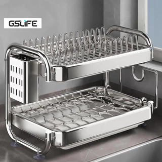 GSLIFE Rak Piring Stainless Steel Anti Karat 2/3 Susun
