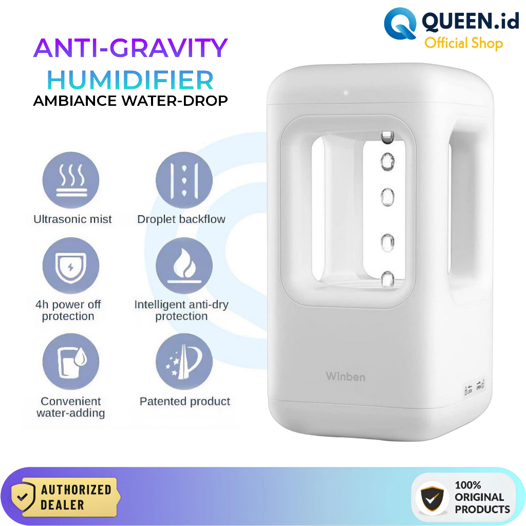 Jual QUEEN X WINBEN Anti Gravity Water Drop Air Humidifier LED Ambiance ...