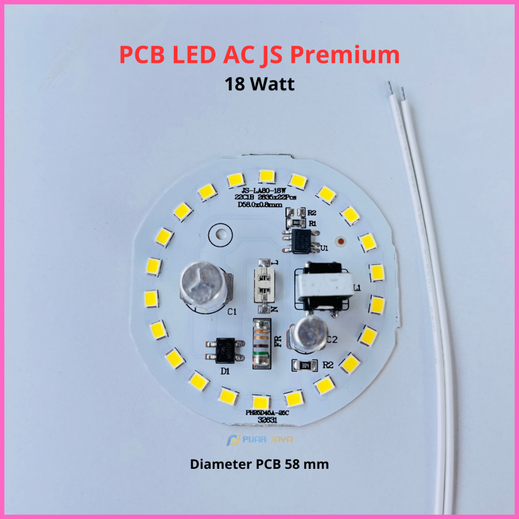 Jual Mesin Lampu LED AC 18 watt PCB Led AC JS Premium 18w Modul Mata ...