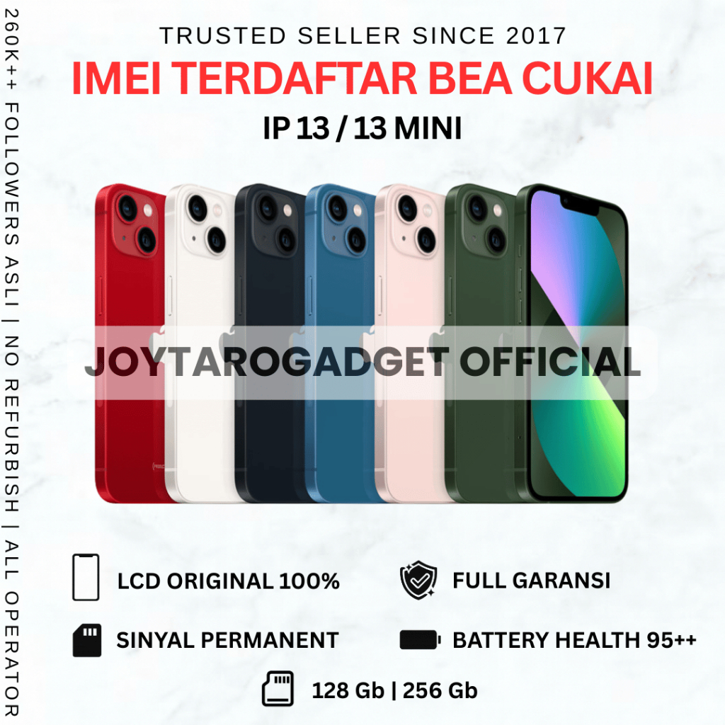 Jual iPhone 13 - 13 Mini 128gb 256gb imei terdaftar BC beacukai ...