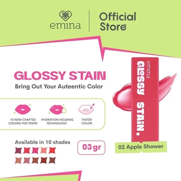 Emina Glossy Stain 3G Moisturizing Lip Tint Gel Finishing Glossy