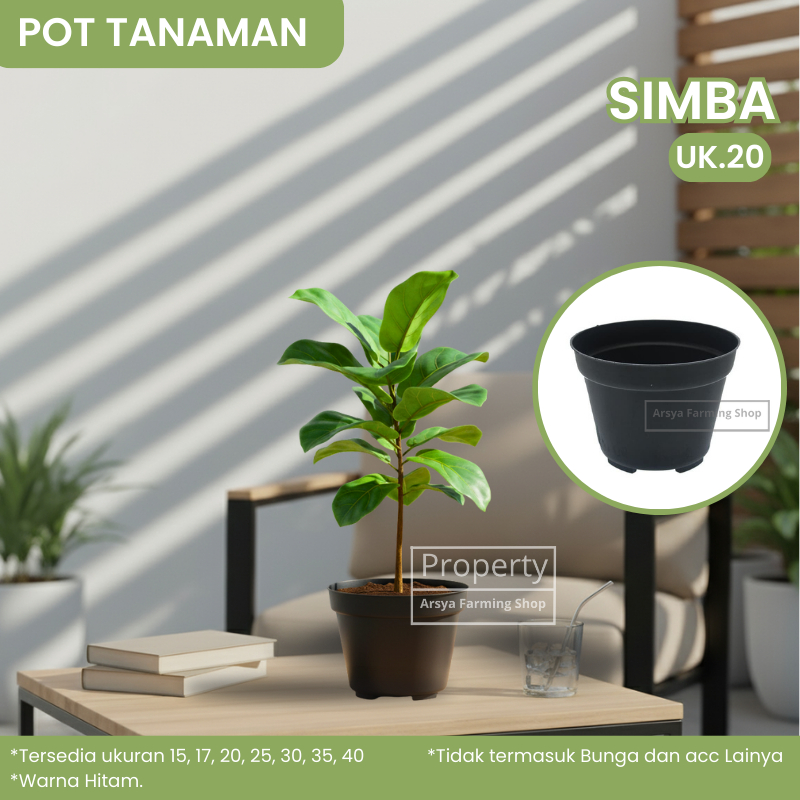 Jual Pot Simba / Kopeng 20 Plastik Tebal - Ukuran 20 cm Warna Hitam ...