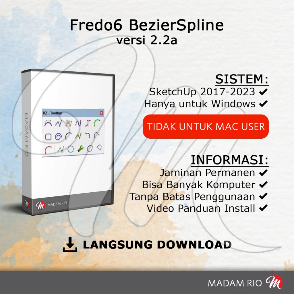 Fredo6 Bezier Spline Plugin SketchUp 2017-2023 Full Versi Permanen