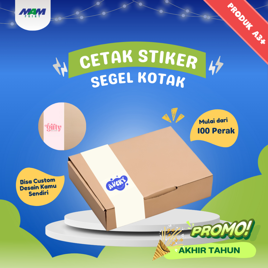 Jual Stiker Segel Ukuran Kecil Bentuk Kotak Box Ulang Tahun/ Custom ...