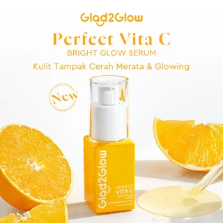 GLAD2GLOW PERFECT VITA C BRIGHT GLOW SERUM 17ml Antioksidan Ekstrak Tangerine  Serum Pencerah Kulit