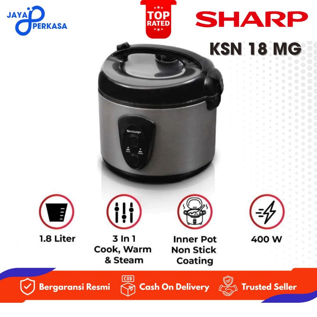 [COD READY] SHARP RICE COOKER ANTI LENGKET 3 IN 1 / MAGIC COM KSN 18 MG / KS-N18MG-RD (1,8 LITER) GARANSI RESMI