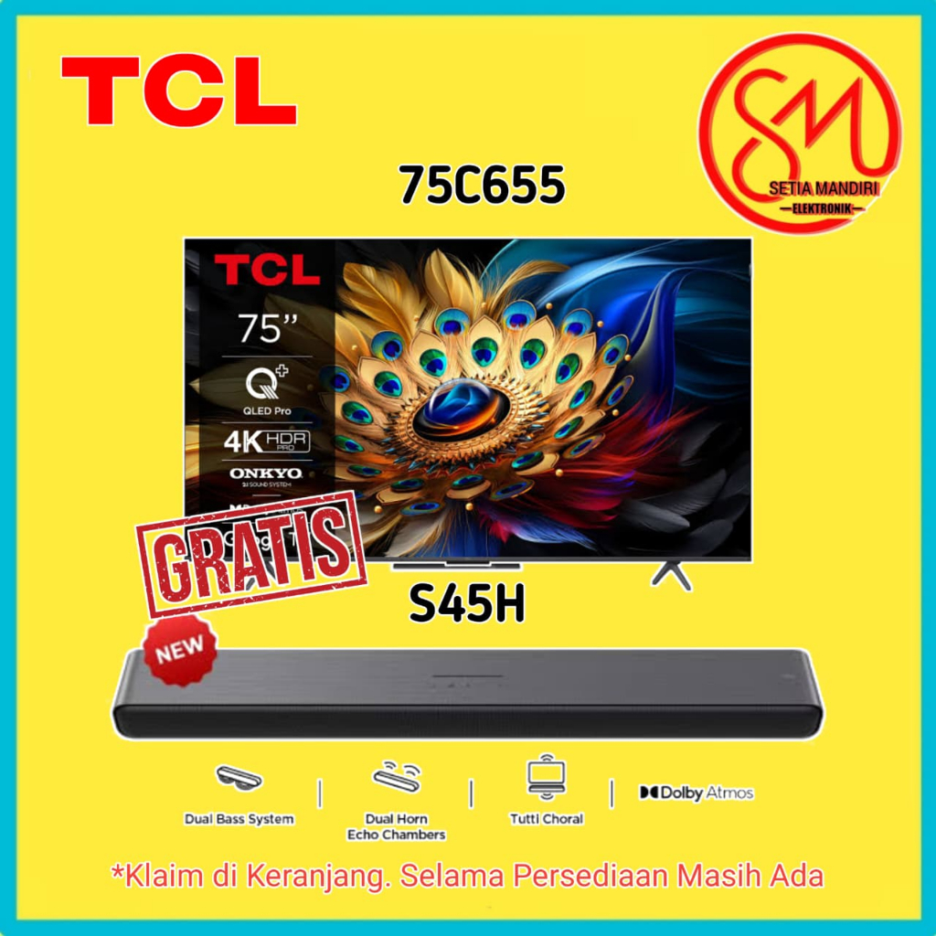 Jual TCL 75C655 75 Inch QLED 4K UHD Smart Google TV - Dolby Vision ...