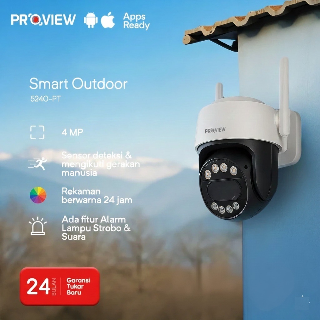 Jual PROVIEW Smart Outdoor PTZ Wi-Fi IP Camera Smart Hybrid Night ...