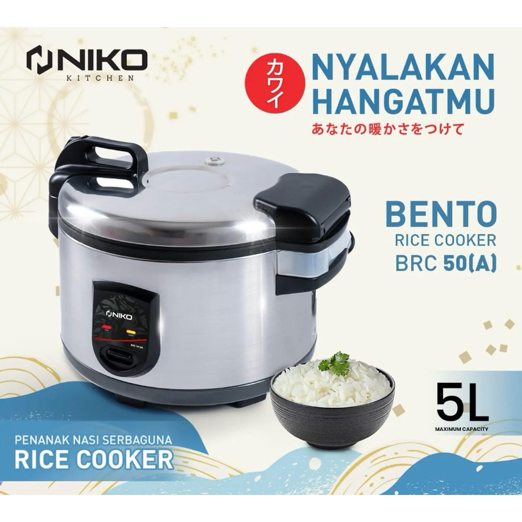 Jual NIKO BENTO RICE COOKER BRC 50 (A STAINLESS) 5.0 liter capacity ...