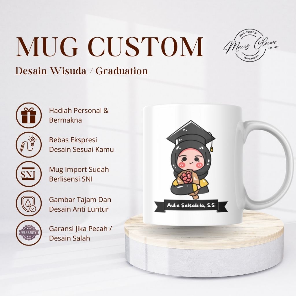 Jual Cetak Mug Gelas Custom Design Wisuda / Graduation - Mug Custom ...