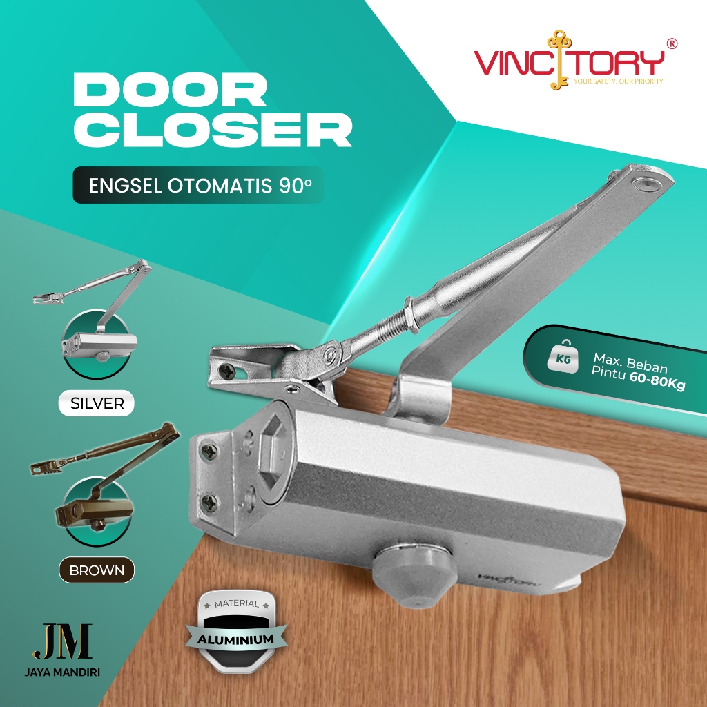 Vincitory Door Closer Penahan Pintu Penyangga Pintu Otomatis 90 Derajat Coklat | 575 583
