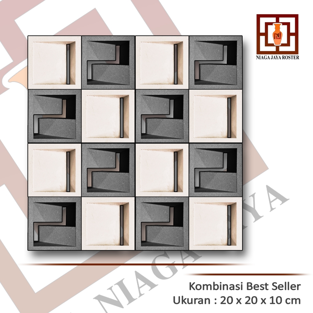 Jual NIAGA JAYA ROSTER- KOMBINASI NEW, UKURAN 20X20CM, roster beton ...