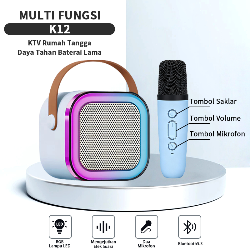 Jual [COD] Speaker Bluetooth Karaoke Wireless 3D Stereo With MIC RGB ...