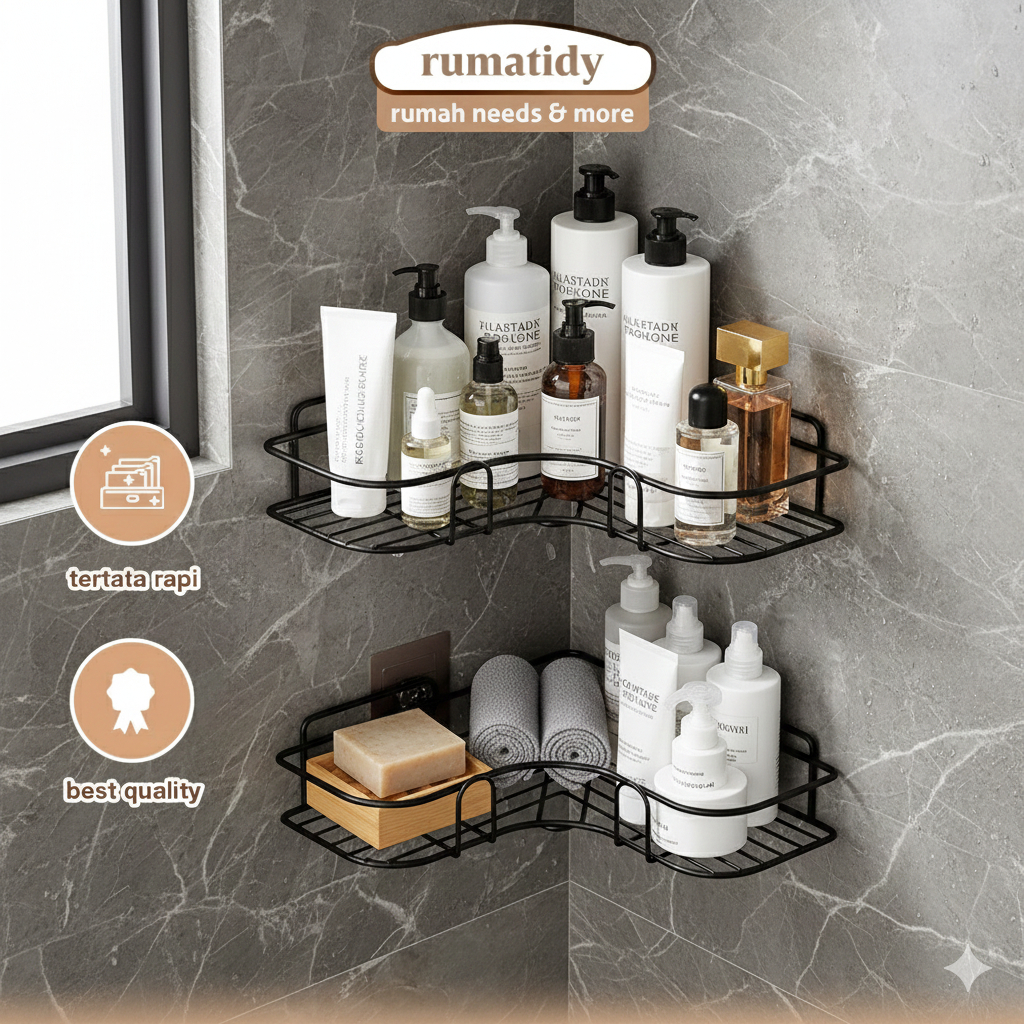 Jual RUMATIDY - Rak Dinding Kamar Mandi Dapur Tanpa Bor Rak Sudut ...