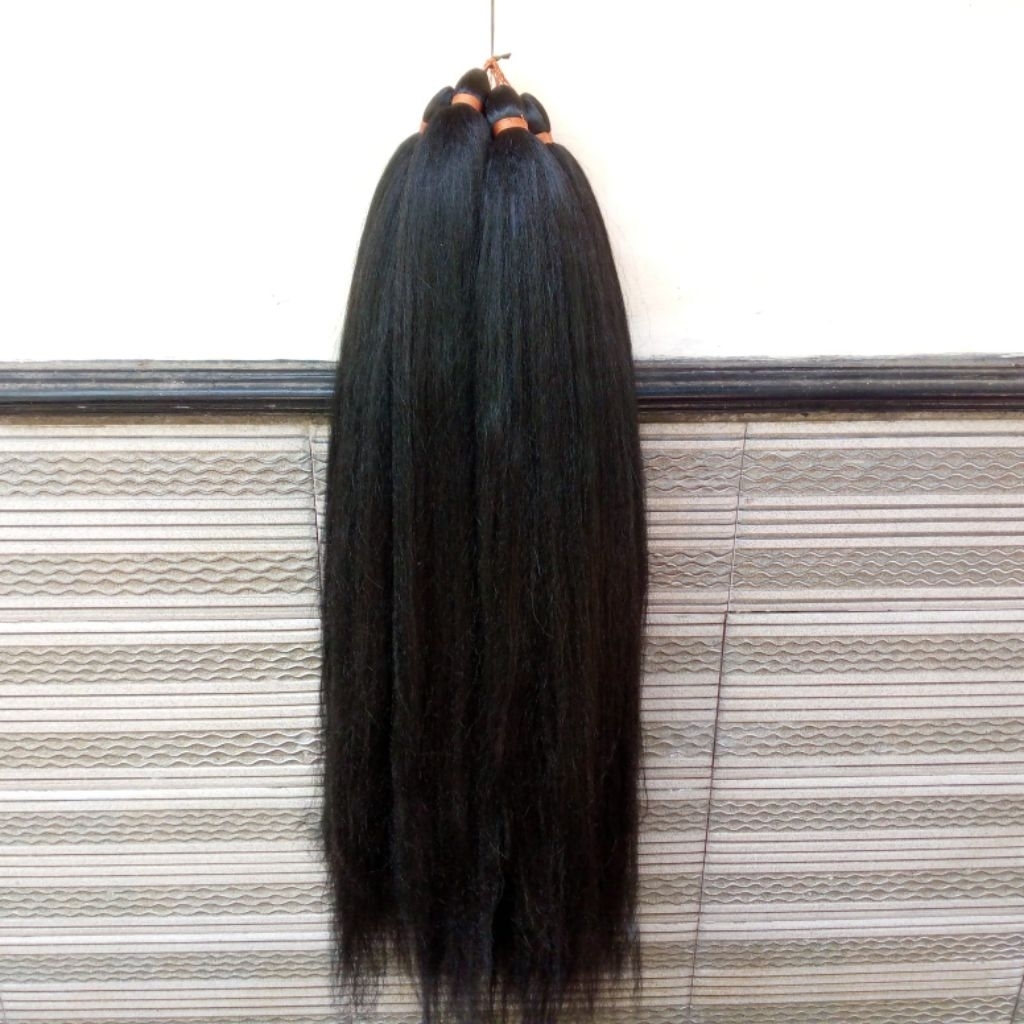 Jual Rambut Sambung Cemara Polos 5 ikat, Warna Hitam Panjang 80cm ...