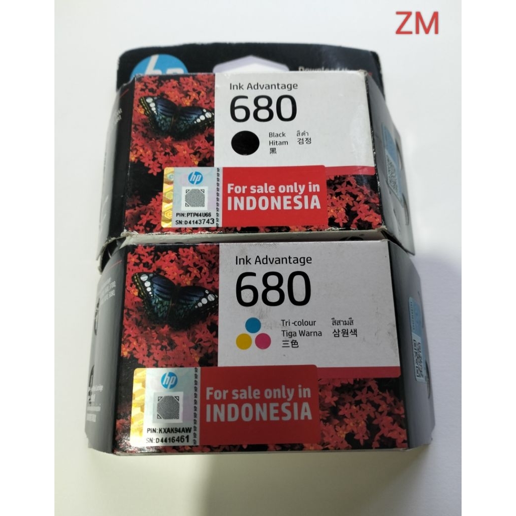 Jual Tinta printer Hp 680 black & 680 tri color warna Original | Shopee ...