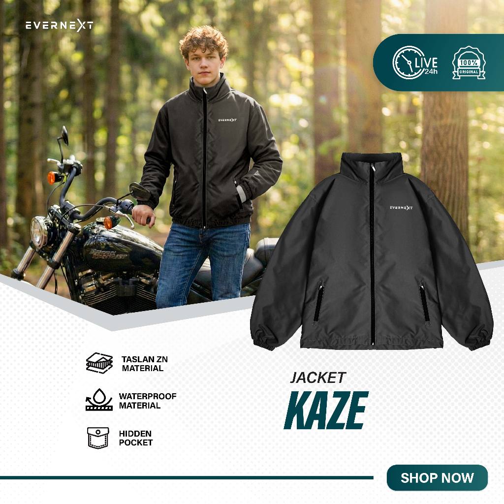 Jual Evernext - Jaket Motor Parasut Pria Jaket Casual Pria Water Resist ...
