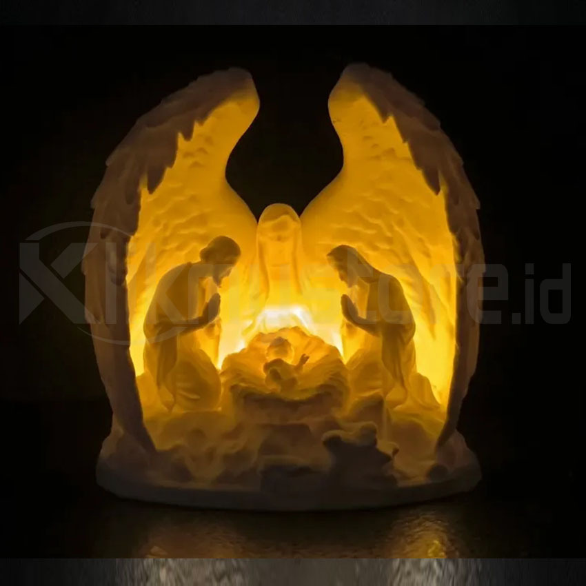 Patung Christmas Jesus Born in Angel Natal Kelahiran Yesus 2
