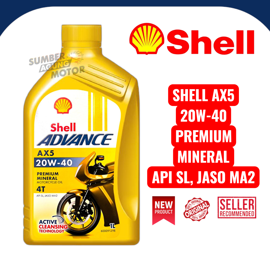 Jual Oli Motor Shell Advance AX5 20W-40 Premium Mineral API SL, JASO ...