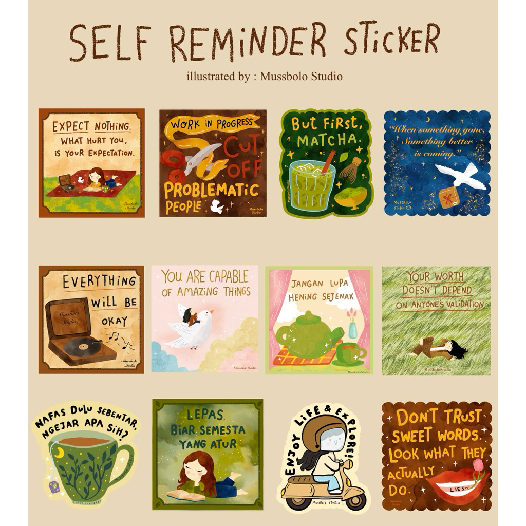 Jual sticker nafas dulu sebentar, ngejar apa sih? | reminder sticker ...