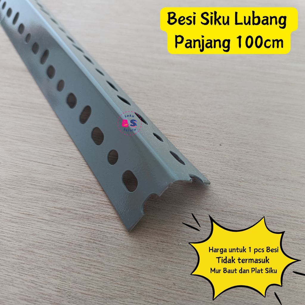 Jual BESI SIKU LUBANG Tebal 1mm BESI SIKU RAK 100 cm | Siku Bolong 1 ...