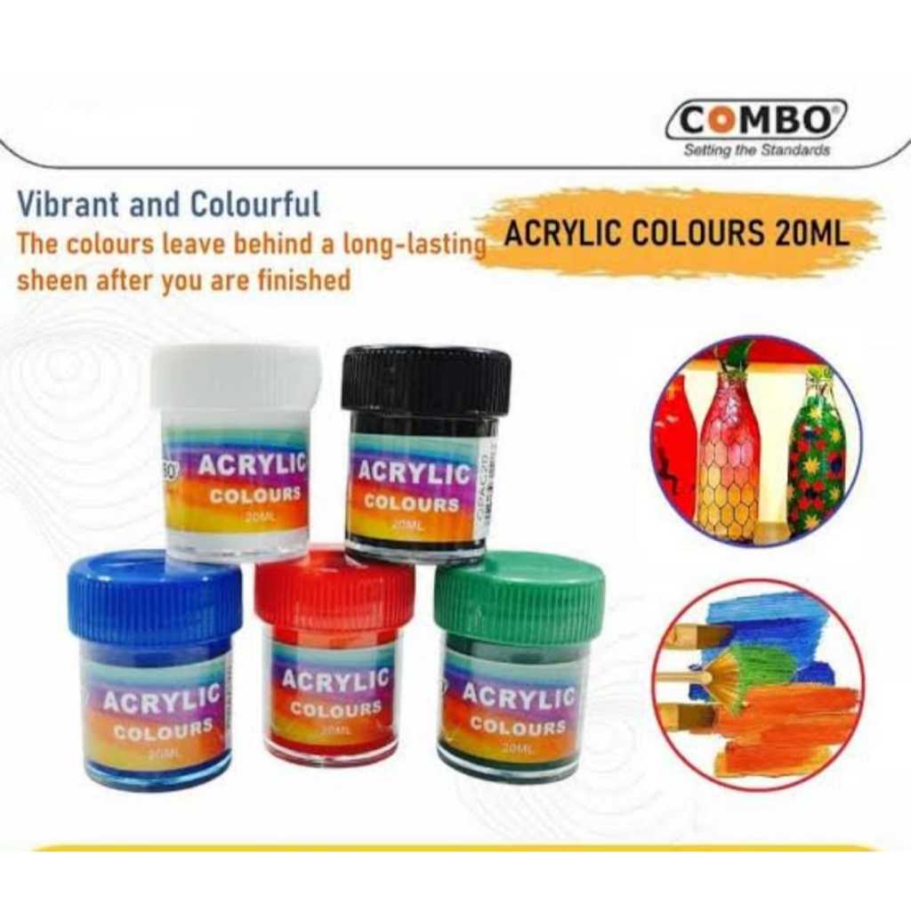 Jual cat acrylic model botol plastik 20 ml merek combo ( satuan ) satu ...