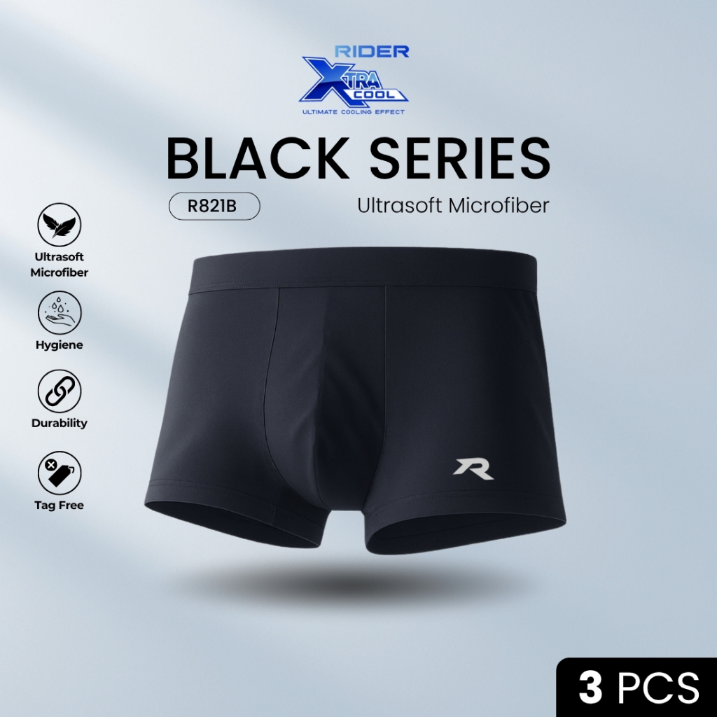 Jual Rider Black Edition - Boxer Pria Ultrasoft R821B isi 3 Pcs ...