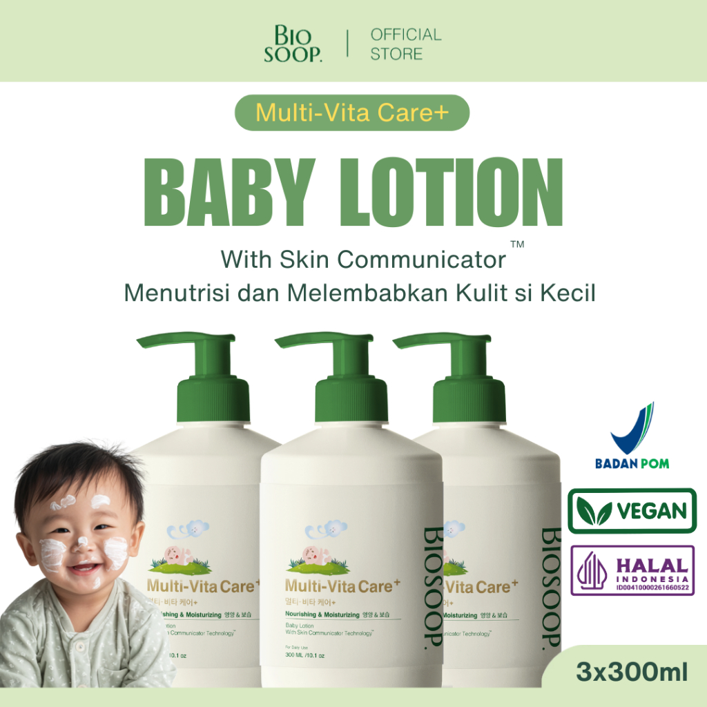 Jual Biosoop. Multi-Vita Care+ Baby Lotion 3x300ml | Shopee Indonesia