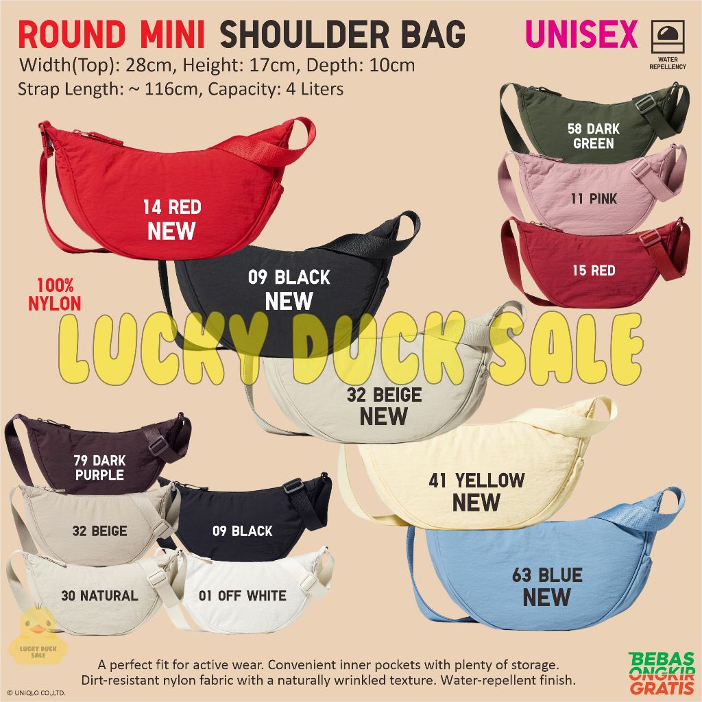 Jual UNIQLO Round Mini Shoulder Bag Tas Bahu Mini Bulat Texture Ghibli ...