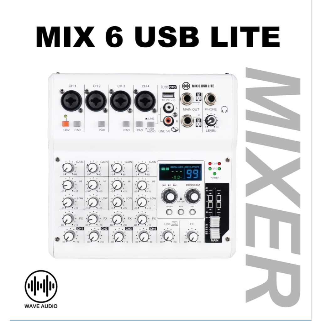 Jual WAVE MIX6USB LITE mini mixer audio USB soundcard personal monitor ...