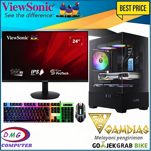 PC Gaming FullSet Intel Core i5 4590 ( Geforce RTX 3050 6GB ) Gen 4Th LED 24" Siap Gaming editing