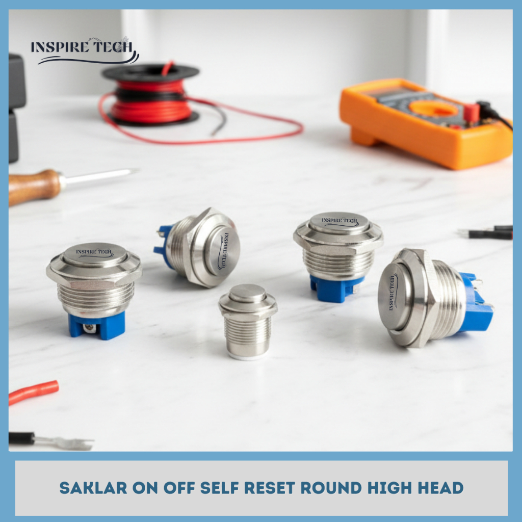 Jual Saklar Push Button Stainless Self Reset High Round Head 12/16/19 ...
