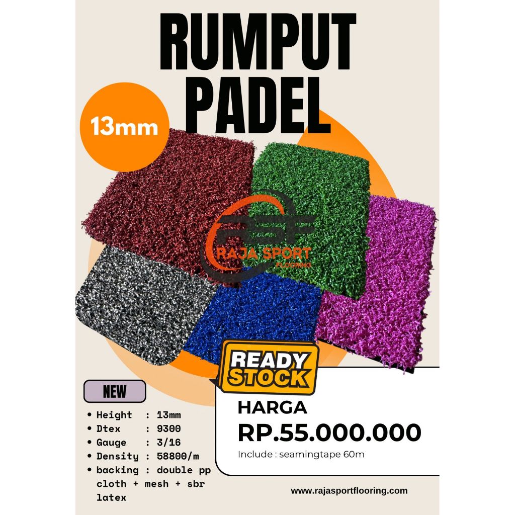 Jual [NEW] Rumput Padel 13mm Raja Sport Padel Court | Shopee Indonesia