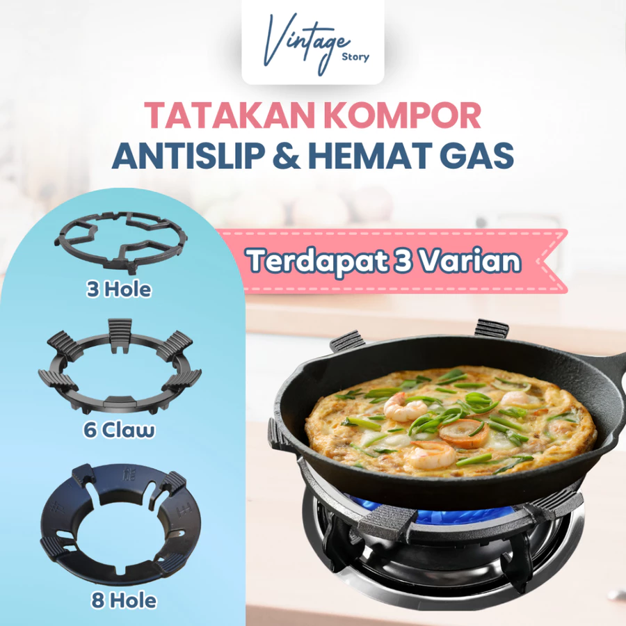 Tatakan Kompor Gas Bulat Nampan Dudukan Stove Rack Bahan Besi Anti Slip Tahan Lama Bisa Semua Merek