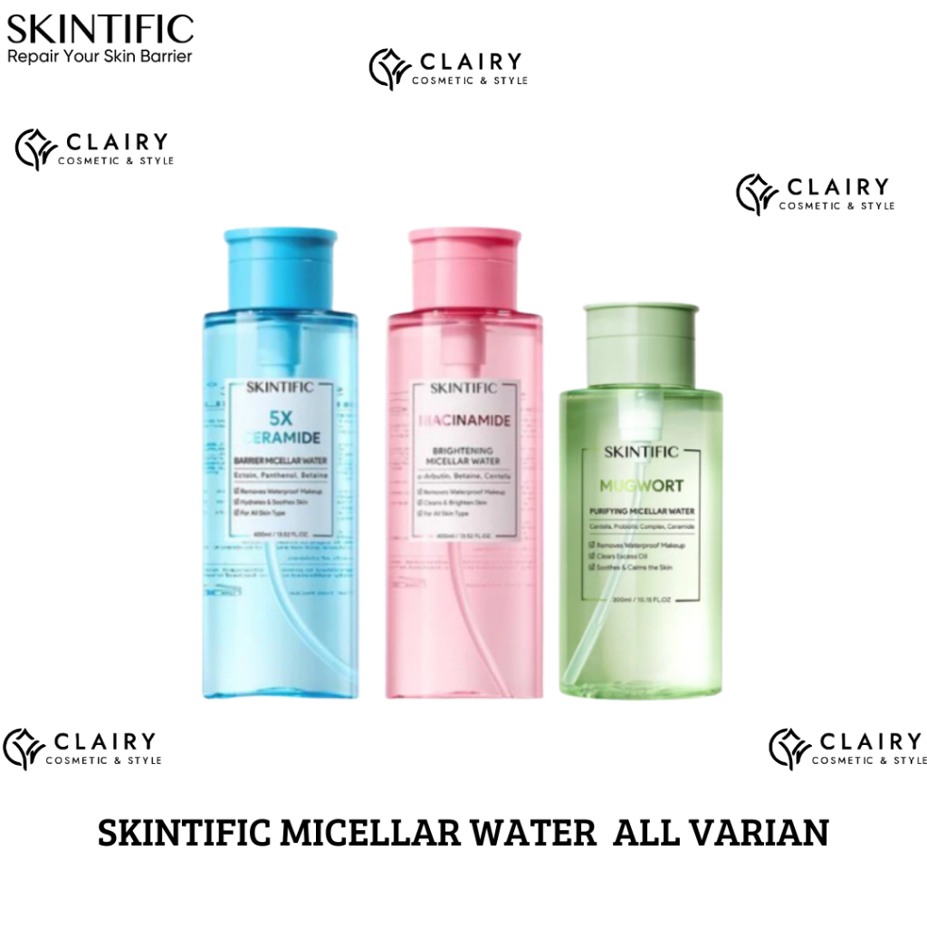 Jual -CLAIRY- SKINTIFIC MICELLAR WATER ALL VARIAN | CERAMIDE | MUGWORT ...
