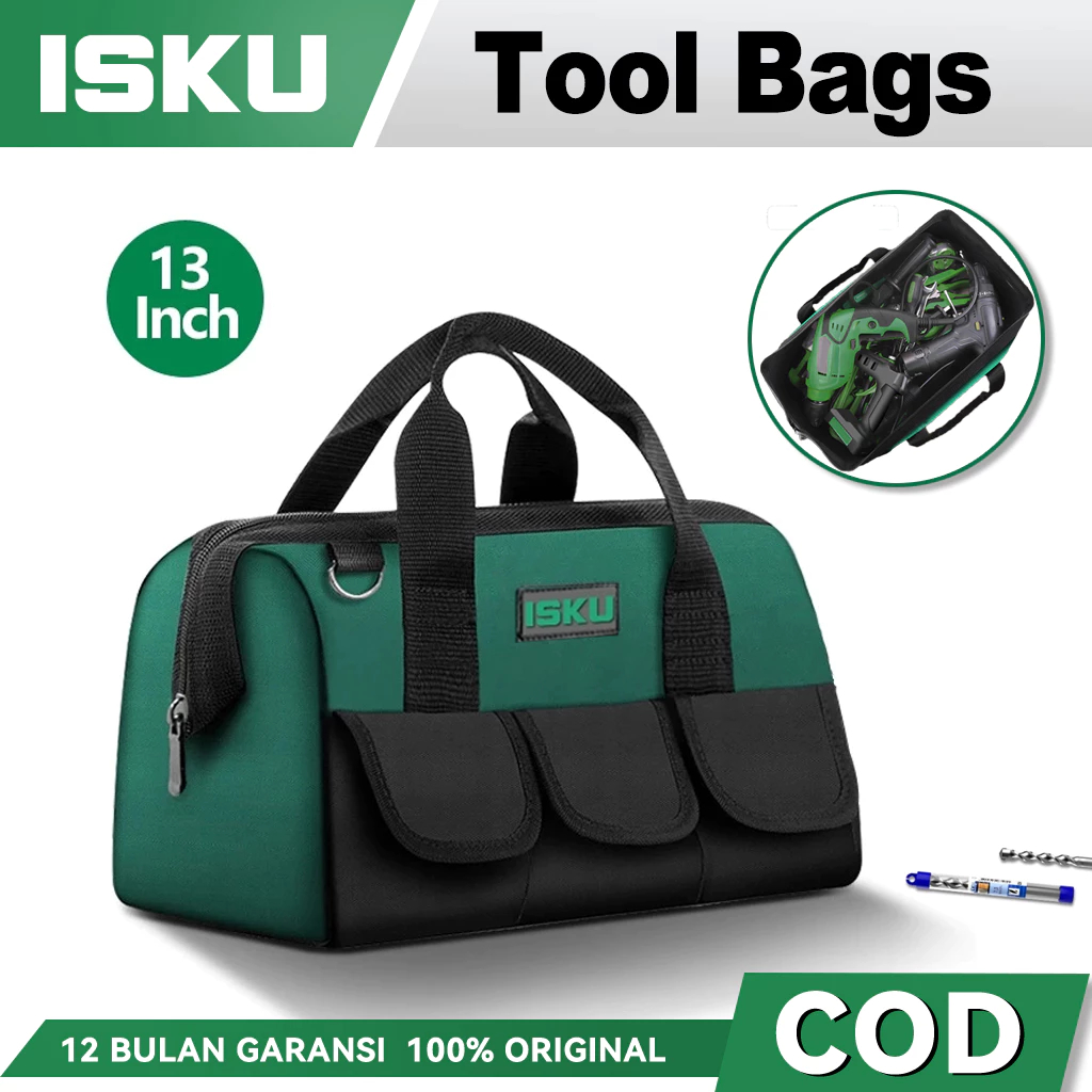 ISKU Tool Bags/Tas Perkakas 13/16/18 inch Bahan Kain Oxford Multifungs /Alat Perkakas