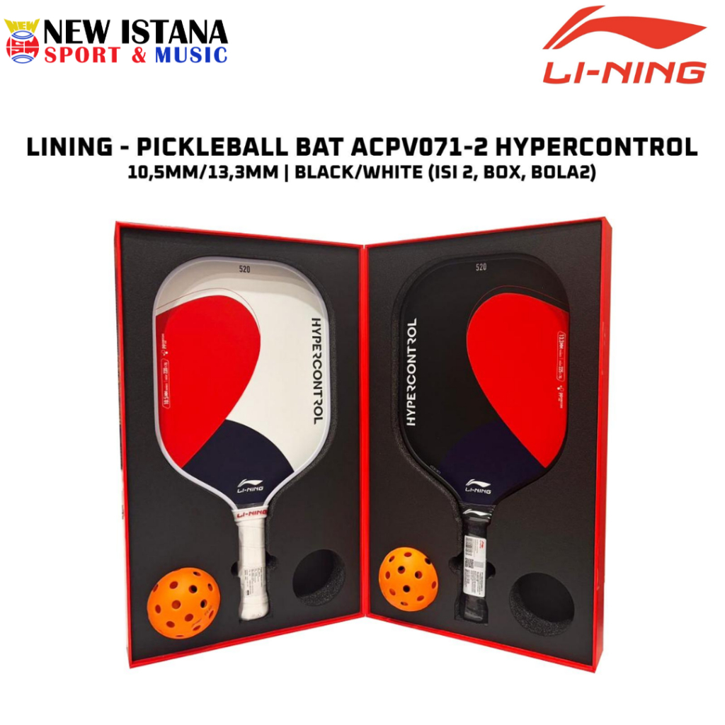 Jual Bat Pickleball Lining ACPV071-2 Hypercontrol 10,5mm & 13,3mm Black ...