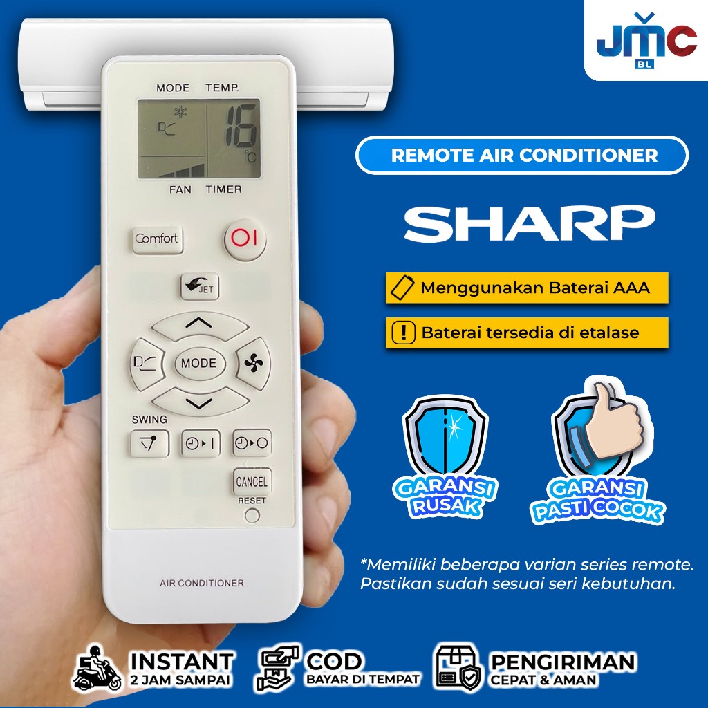 Jual JMC Varian Remote Pengganti Remote AC Sharp CRMC-A936/A907/A998 ...