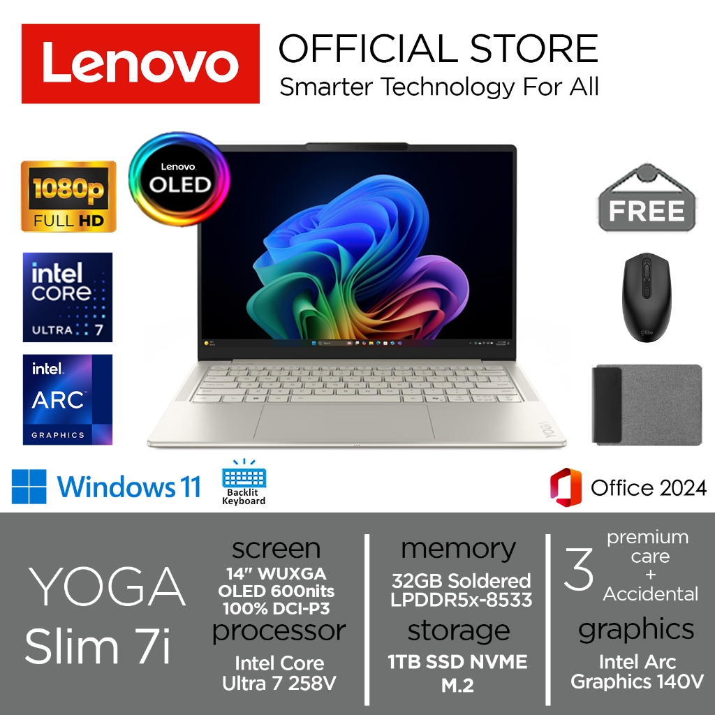 Jual Lenovo Yoga Slim 7i Ultra 7 258v 1tb Ssd 32gb Wuxga Oled 100 Srgb