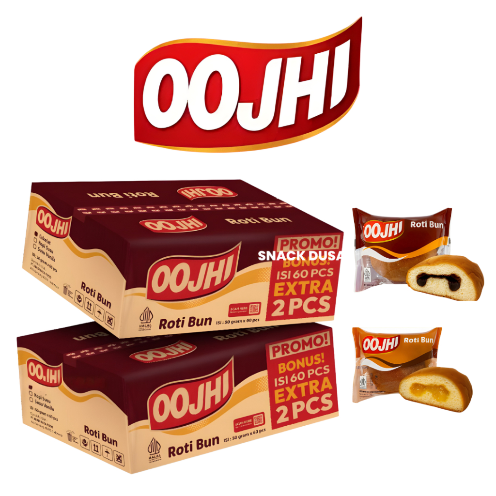 Jual [VIBES] Roti Bun Oojhi 1 DUS Isi 60pcs Halal BPOM COKELAT KOPI ...