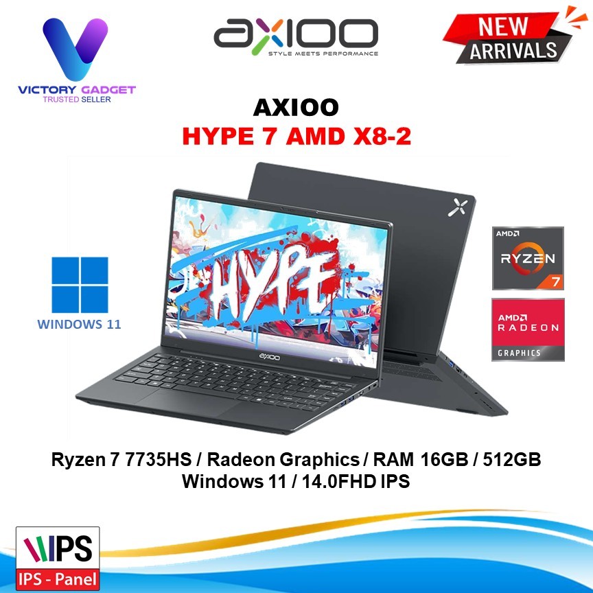 Jual AXIOO Hype 7 AMD X8-2 Ryzen 7 7735HS 16GB 512GB SSD W11 14.0FHD ...