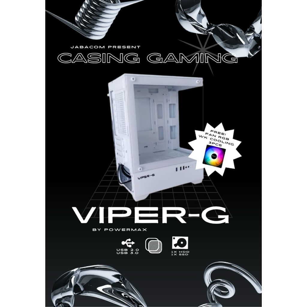 Jual CASING GAMING VIPER-G INCLUDE 3FAN RGB (NON PSU) KACA SAMPING ...