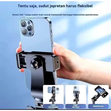 Tripod A1 2In1 Tripod 2.1Meter 210Cm Tripod Tongkat Selfie Bahan Sangat Kokoh Full.besi Free