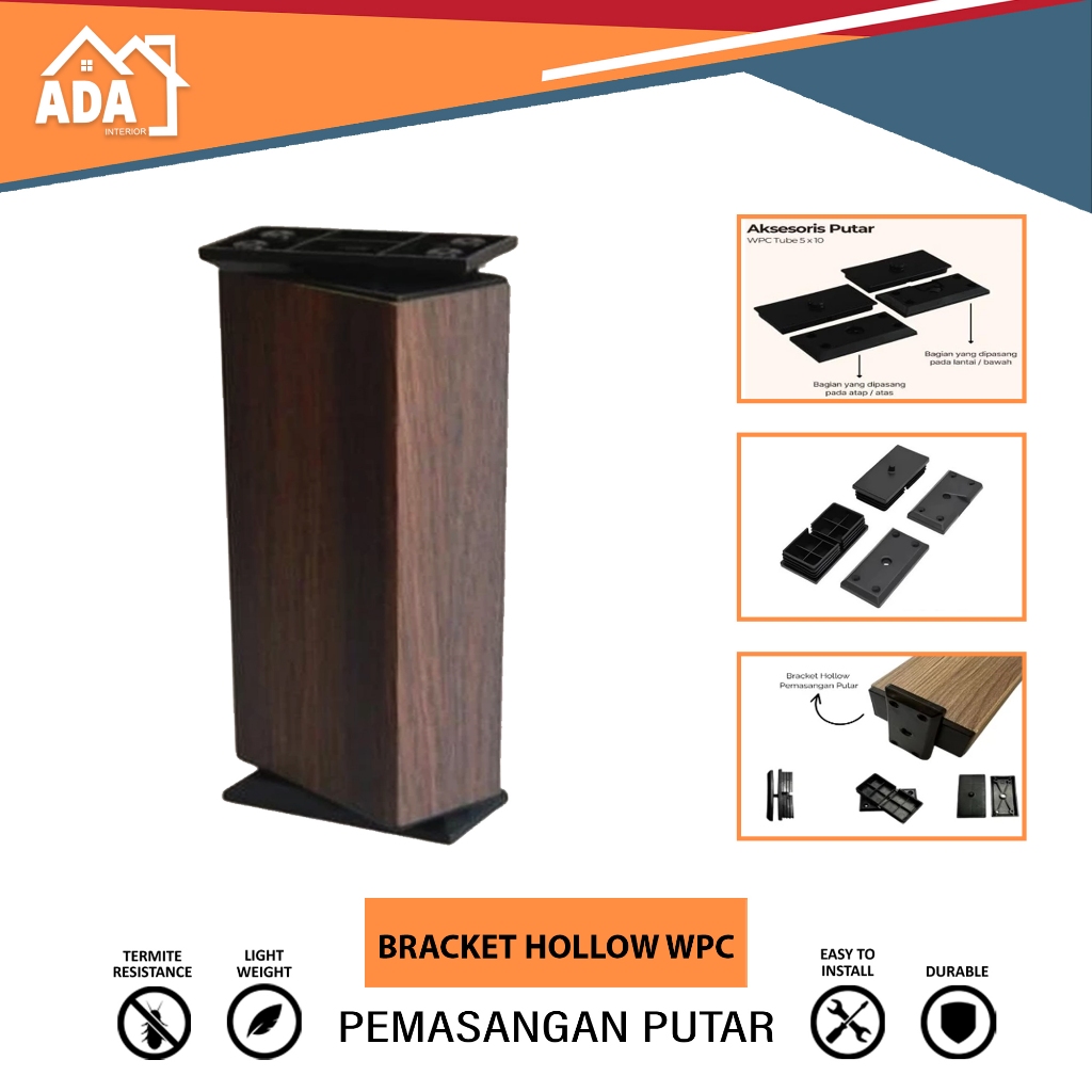 Jual Bracket Hollow WPC Adjustable Indoor Penutup Pemasangan Partisi ...