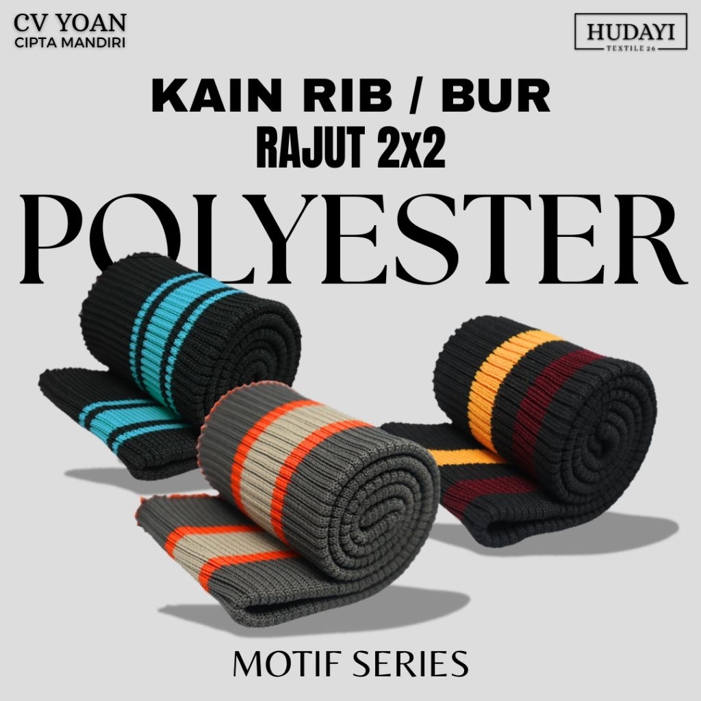 Jual Kain Rib Polyester Motif Strip Salur Aksesoris Jaket Bomber ...