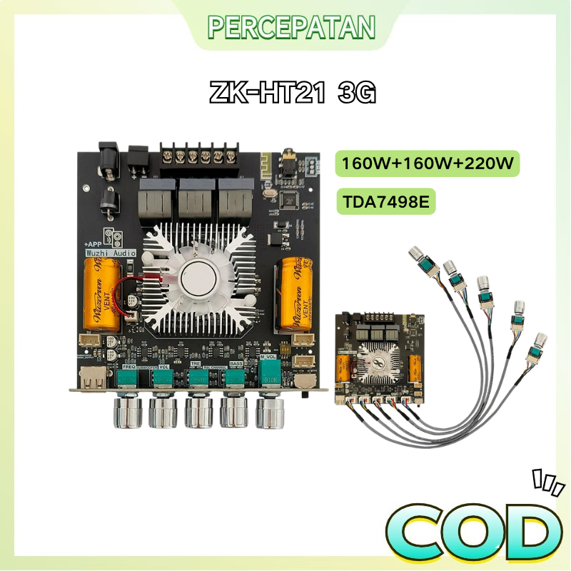 ZK-HT21 2.1 canaux TDA7498E 160WX2 220W Module amplificateur de