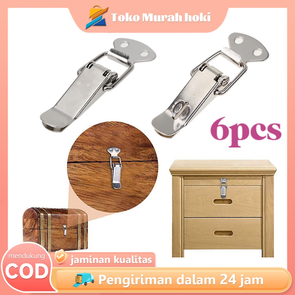 Jual Kaitan Peti Stainless Steel 6pcs Kancing Kunci Spring Loaded ...